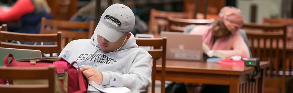 Students studying in the library